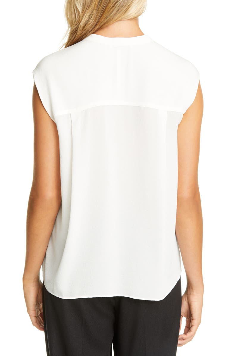 Vince Tie Neck Sleeveless Silk Blouse, Alternate, color, 