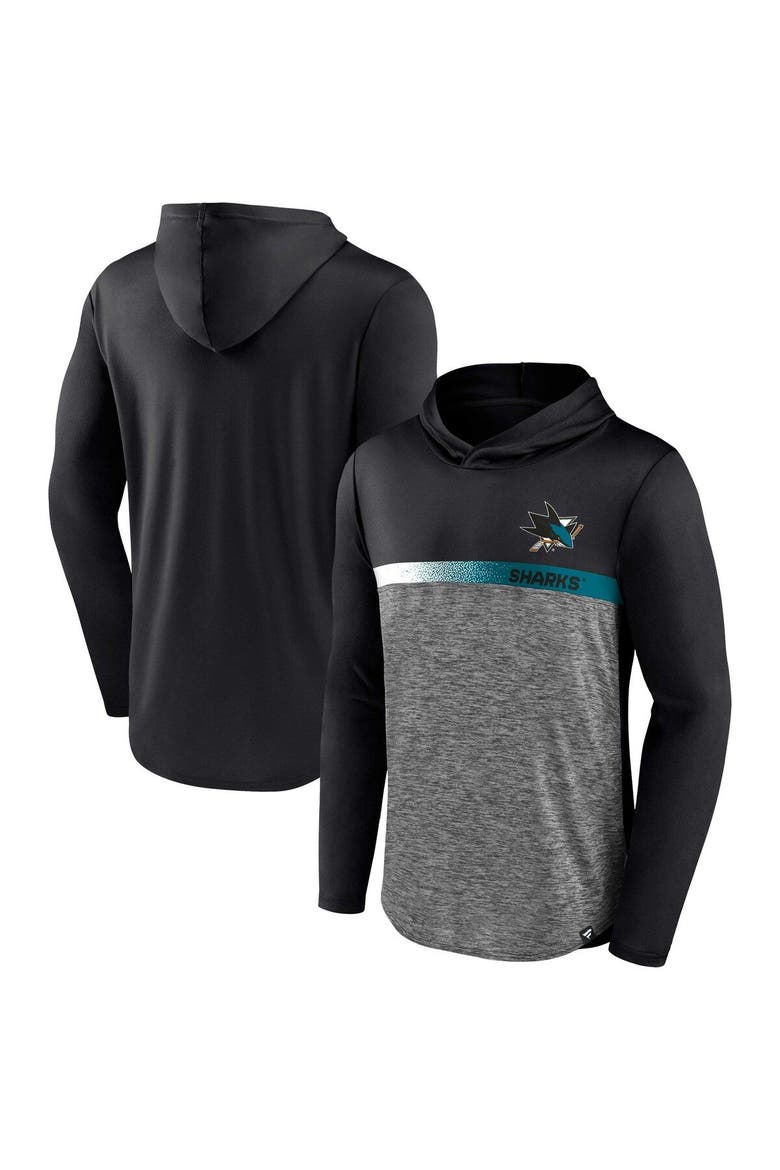 Men's Fanatics Branded Black San Jose Sharks Podium Defender Pullover Hoodie, Main, color, Black