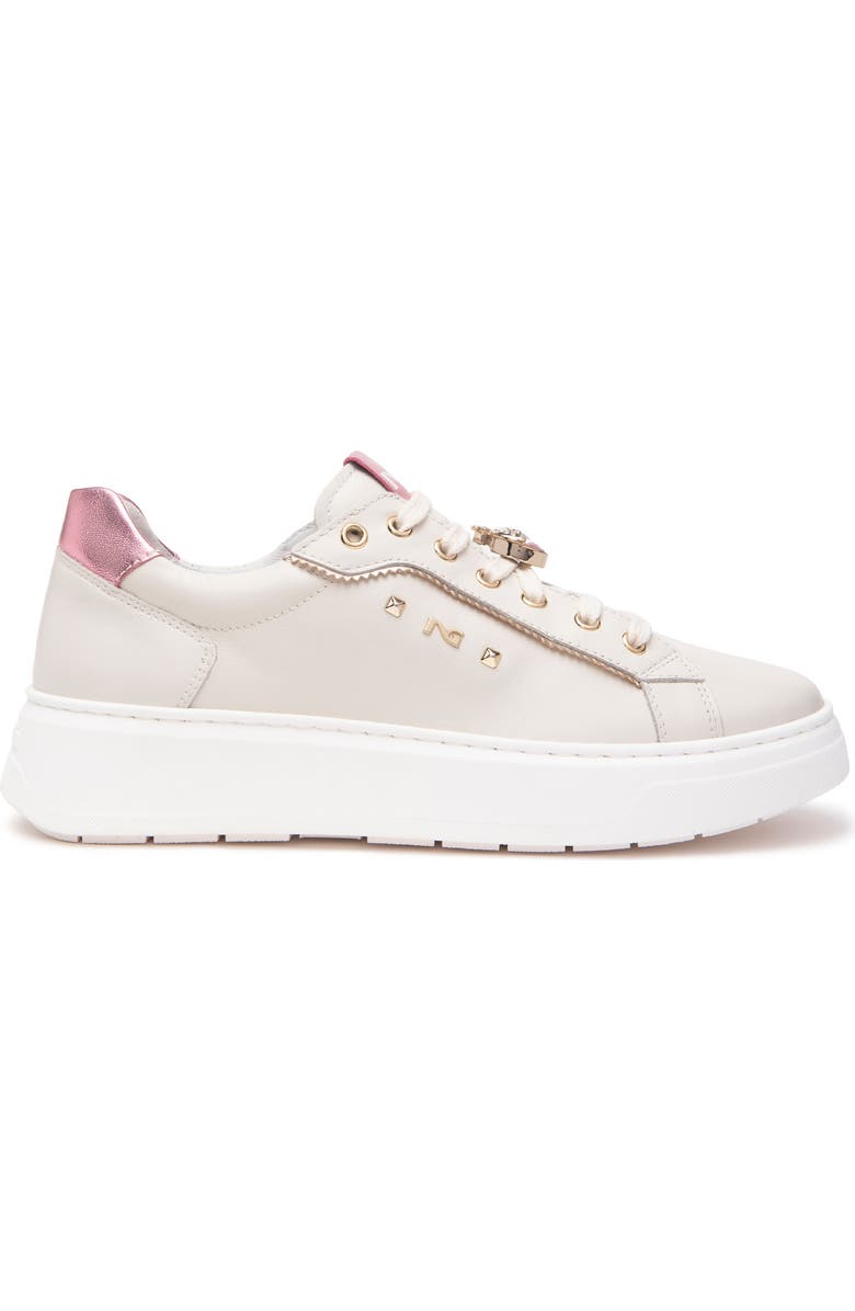 NeroGiardini Gems Platform Sneaker, Alternate, color, Beige/ Pink