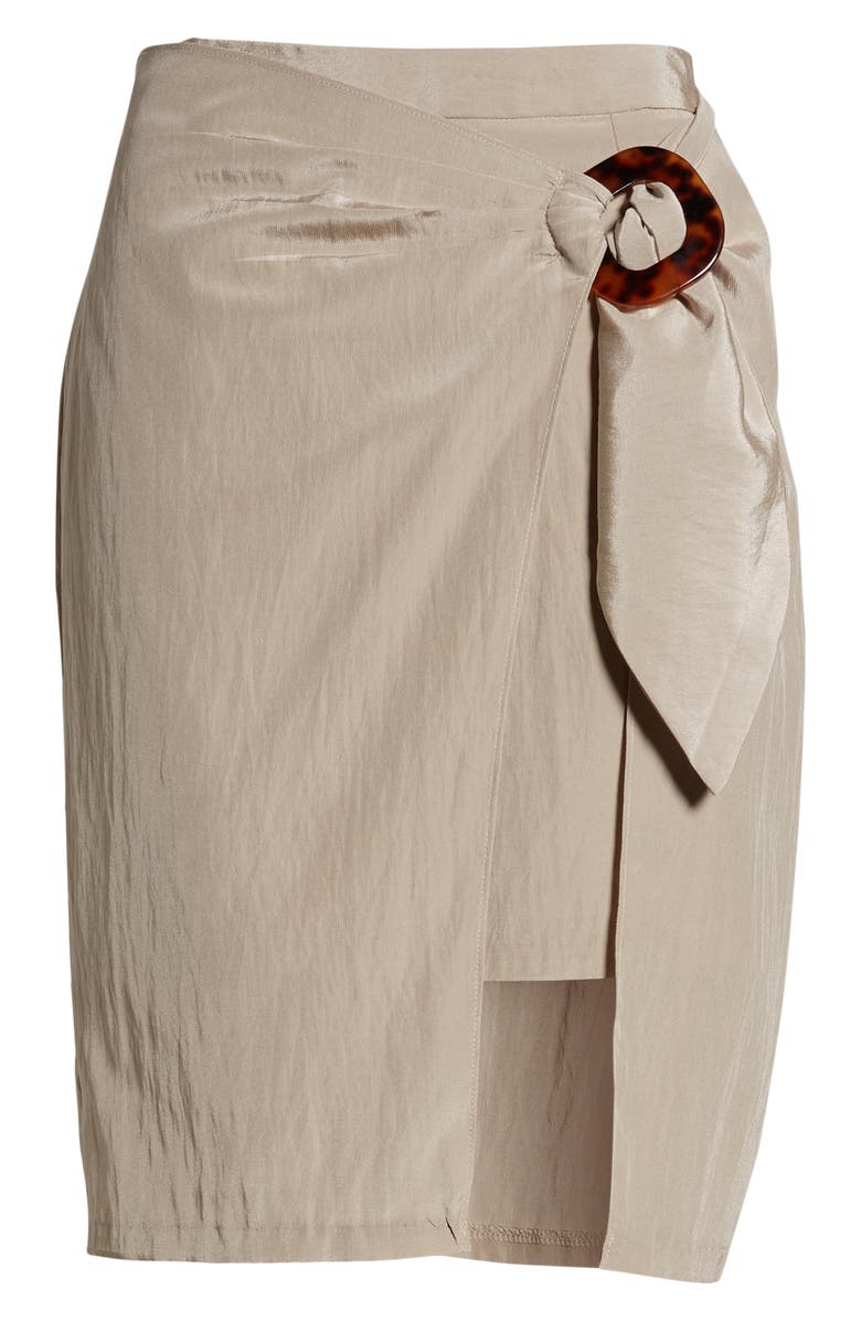 J.O.A. Wrap Front Side Buckle Skirt, Alternate, color, 