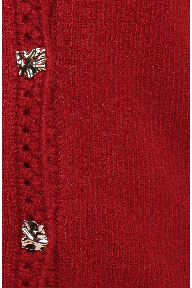Quay Openwork Detail Cardigan, Alternate, color, RED