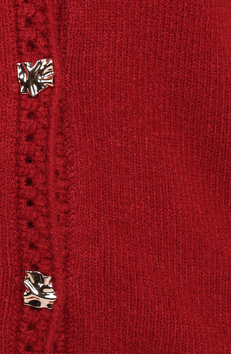 Petal & Pup Quay Openwork Detail Cardigan, Alternate, color, Red