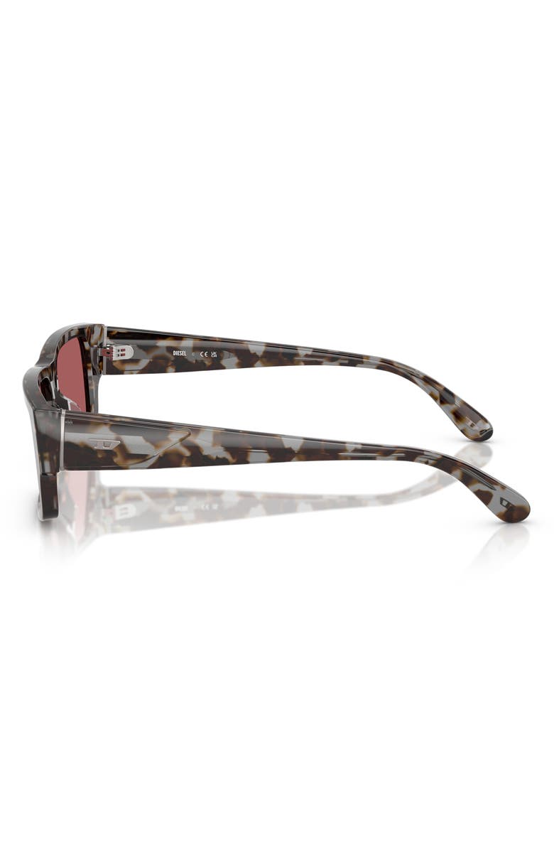 DIESEL<sup
®</sup
57mm Rectangular Sunglasses, Alternate, color, Grey Tortoise/ Red Hiper
