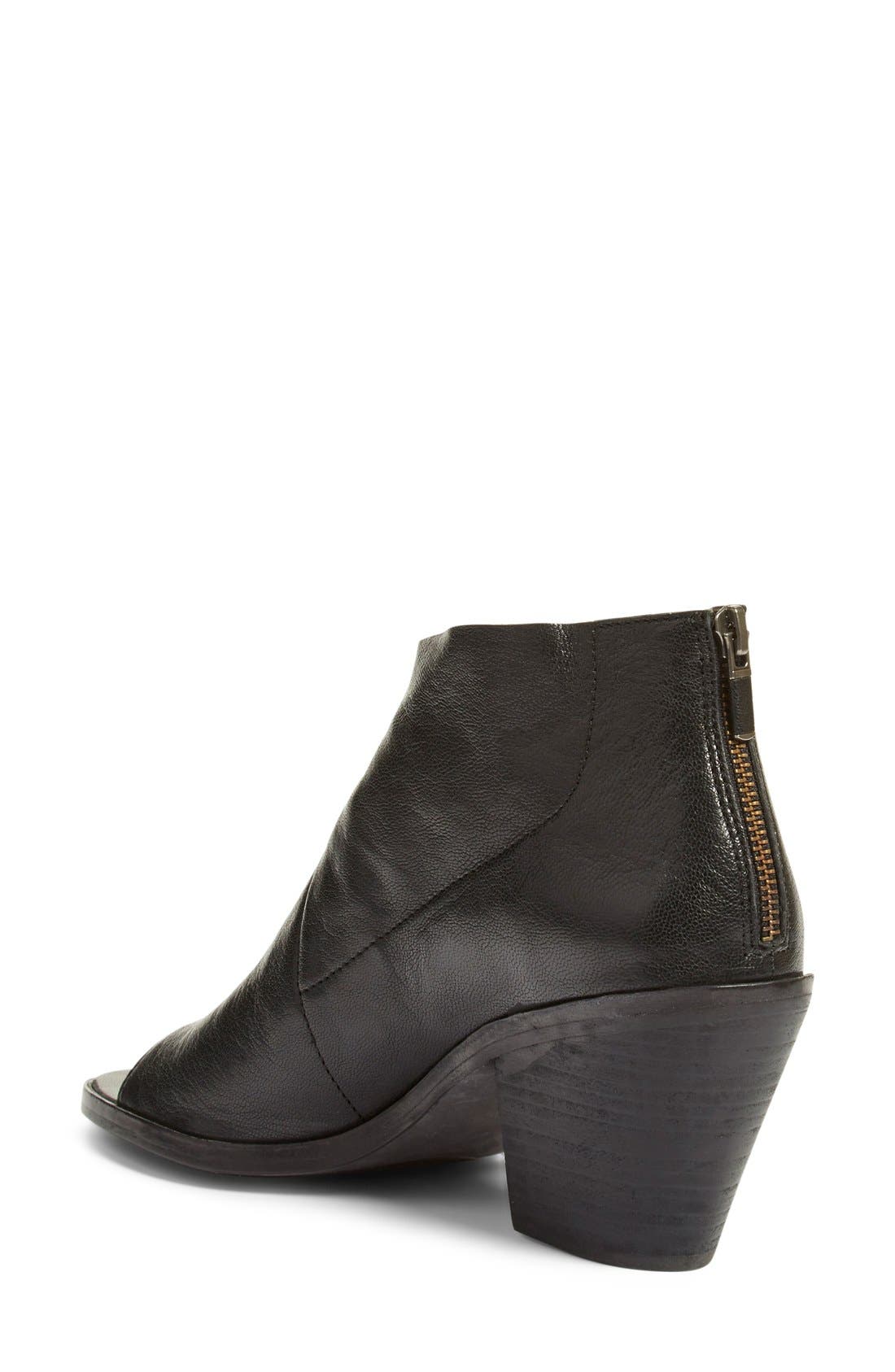 Eileen Fisher 'Ink' Open Toe Block Heel Bootie, Alternate, color, 