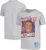 Mitchell & Ness Youth Mitchell & Ness Dikembe Mutombo Gray Denver Nuggets Hardwood Classics King of the Court Player T-Shirt