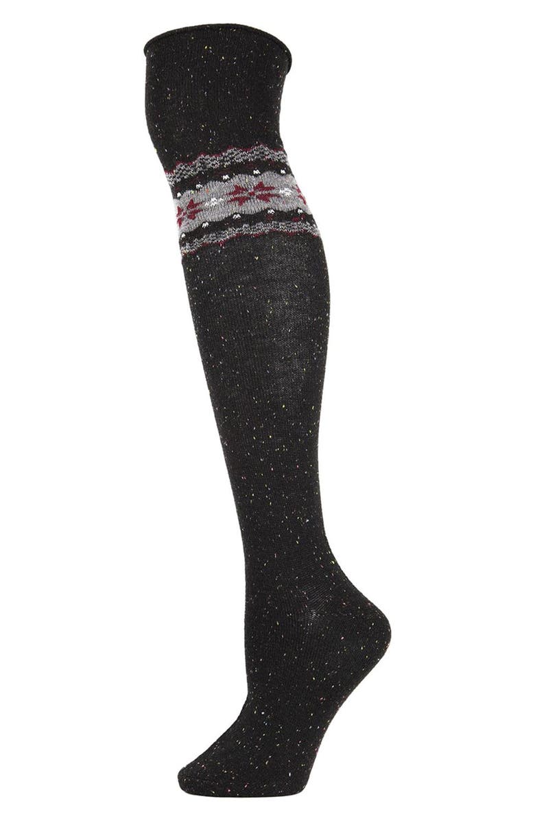 MeMoi Nordic Sparks Over the Knee Socks, Alternate, color, Black