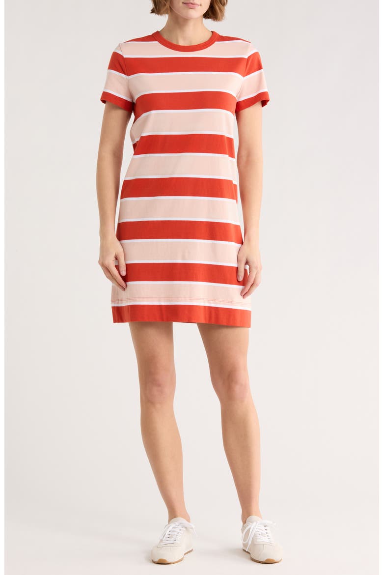 Short Sleeve Cotton T-Shirt Dress, Main, color, RUSTIC FLAME