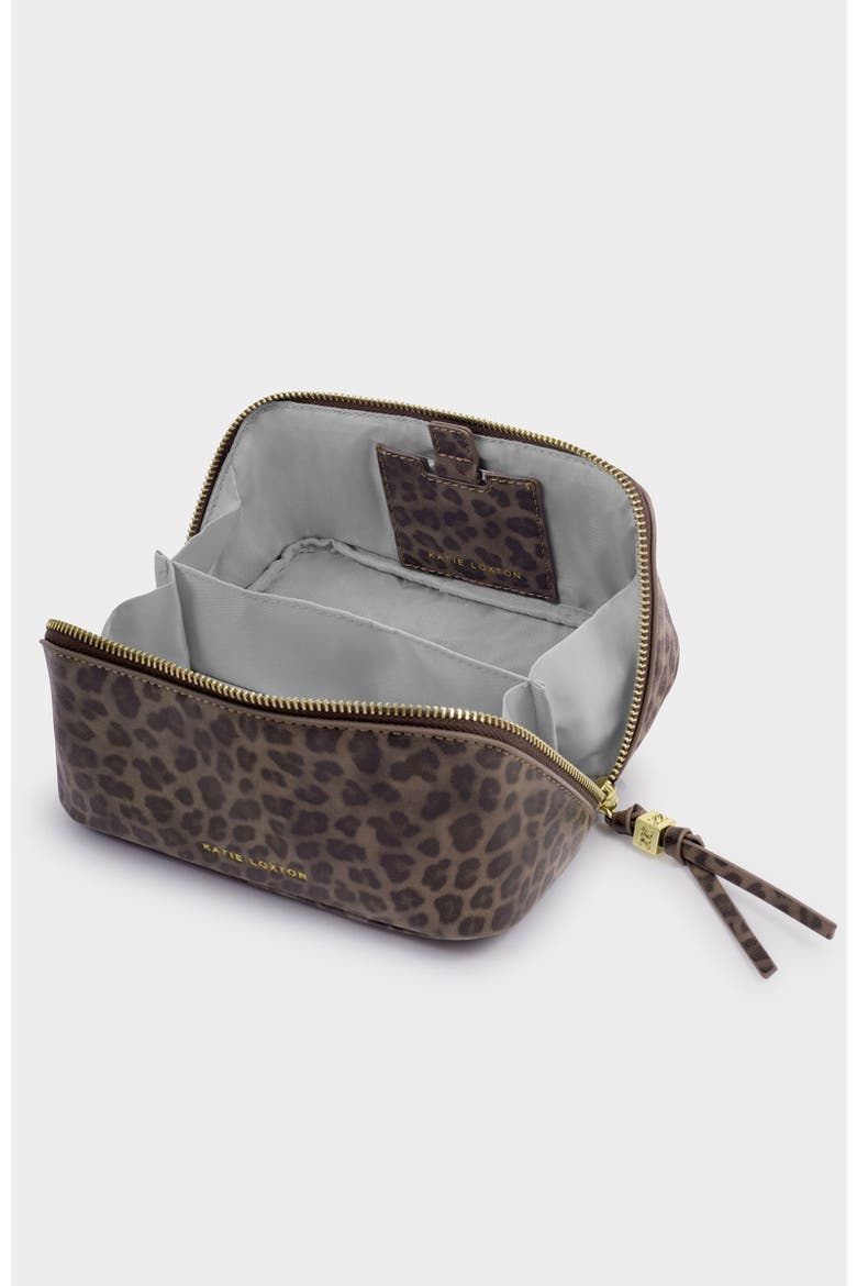 Fold-Out Mirror Make Up Bag, Alternate, color, Leopard