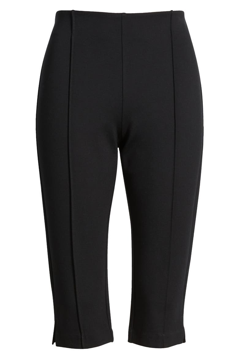 Ponte Knit Capri Pants, Alternate, color, BLACK