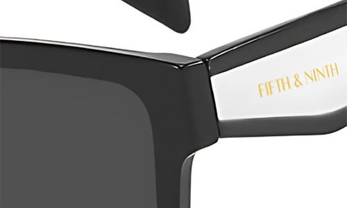 Fifth & Ninth West 62mm Oversize Polarized Square Sunglasses In Black/black