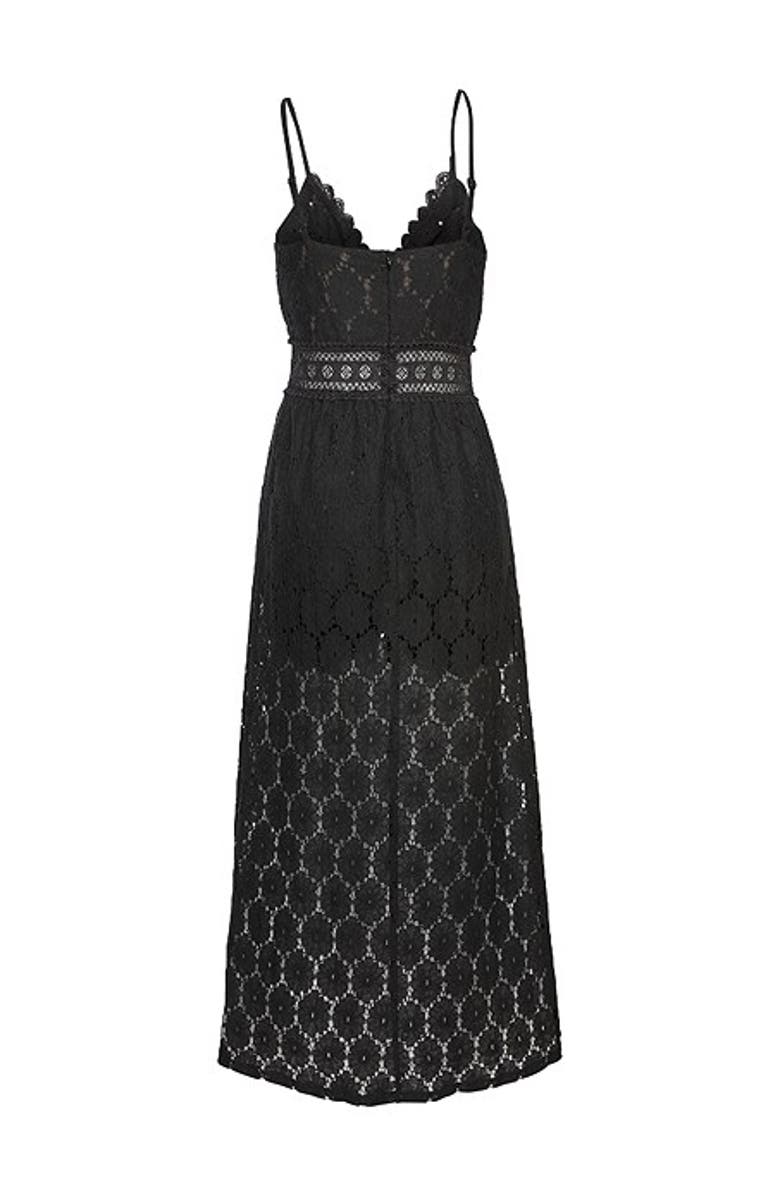 LASCANA Women's Lace Maxi Overlay Romper, Alternate, color, Black