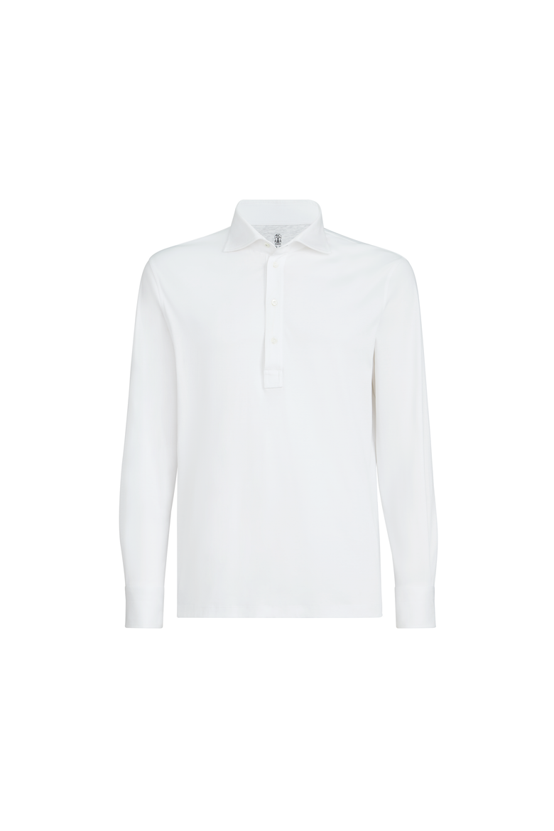 Polo with shirt collar, Alternate, color, White