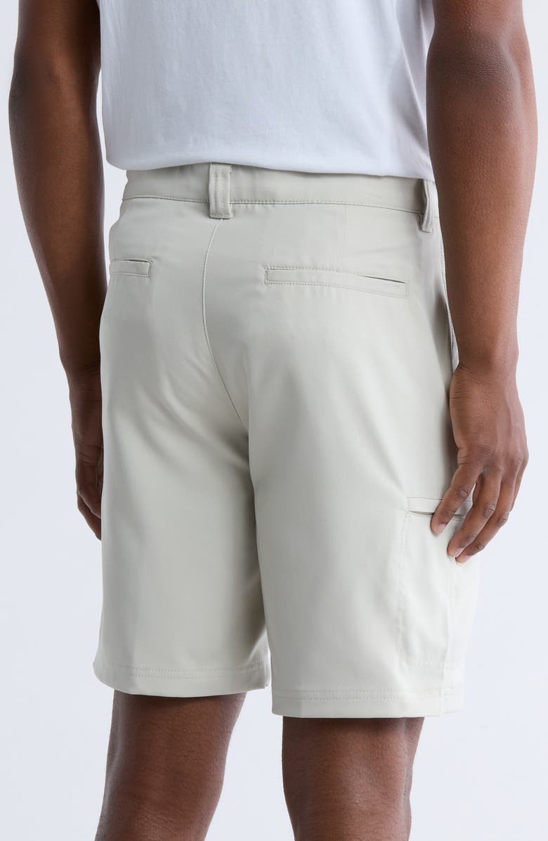 PGA TOUR Flat Front Stretch Cargo Golf Shorts, Alternate, color, Silver Lining