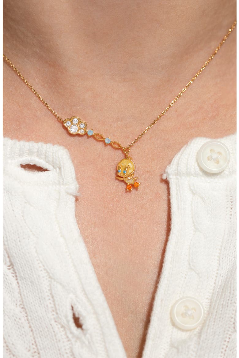 Looney Tunes Tweety Bird Pendant Necklace, Alternate, color, GOLD