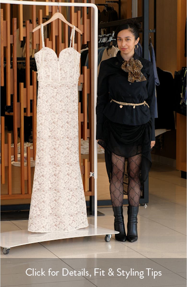 Antoinette Faux Pearl Lace Mermaid Gown, sales video thumbnail