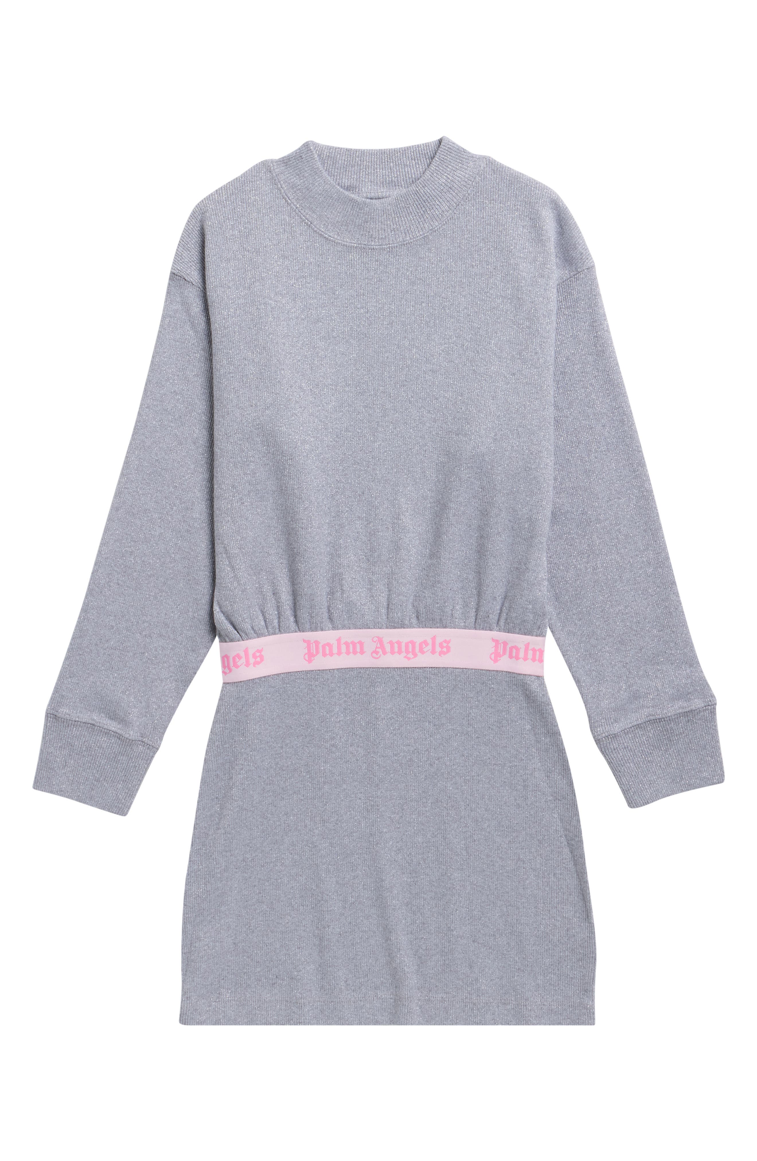 Palm Angels Kids' Logo Band Metallic Rib Dress | Nordstromrack