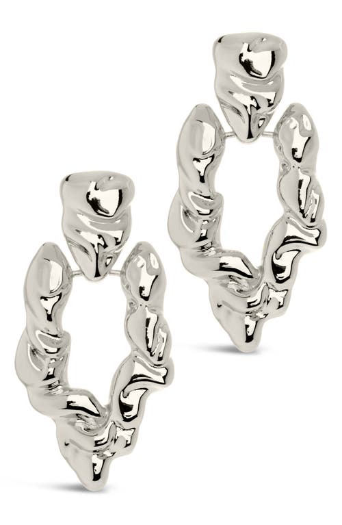Sterling Forever Tali Molten Metal Chunky Drop Earrings In Silver