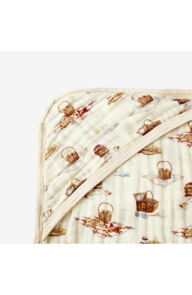 Milkbarn Organic Cotton Hooded Swaddle, Alternate, color, Picnic