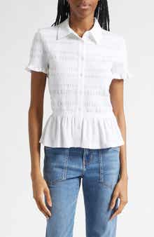 Ellisandra Shirred Peplum Top