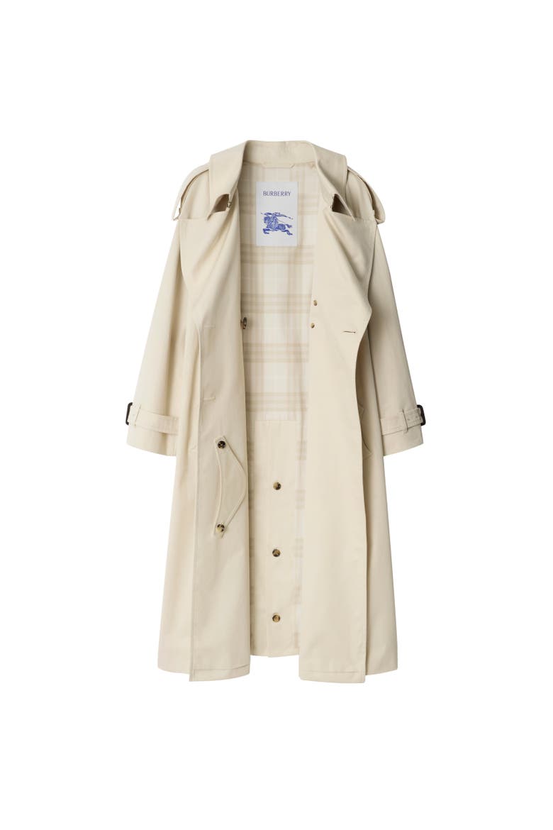 Long Gabardine Fitzrovia Trench Coat, Alternate, color, Clam beige