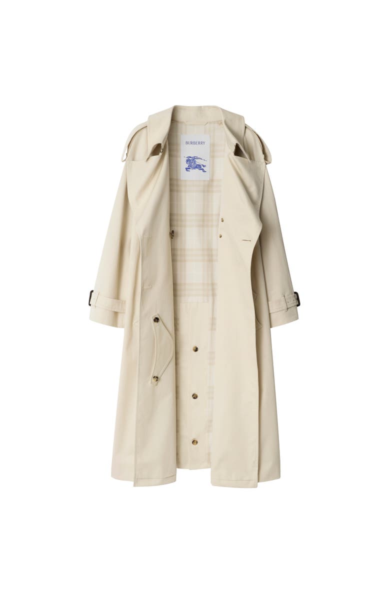 Burberry Long Lightweight Cotton Fitzrovia Trench Coat, Alternate, color, Clam Beige