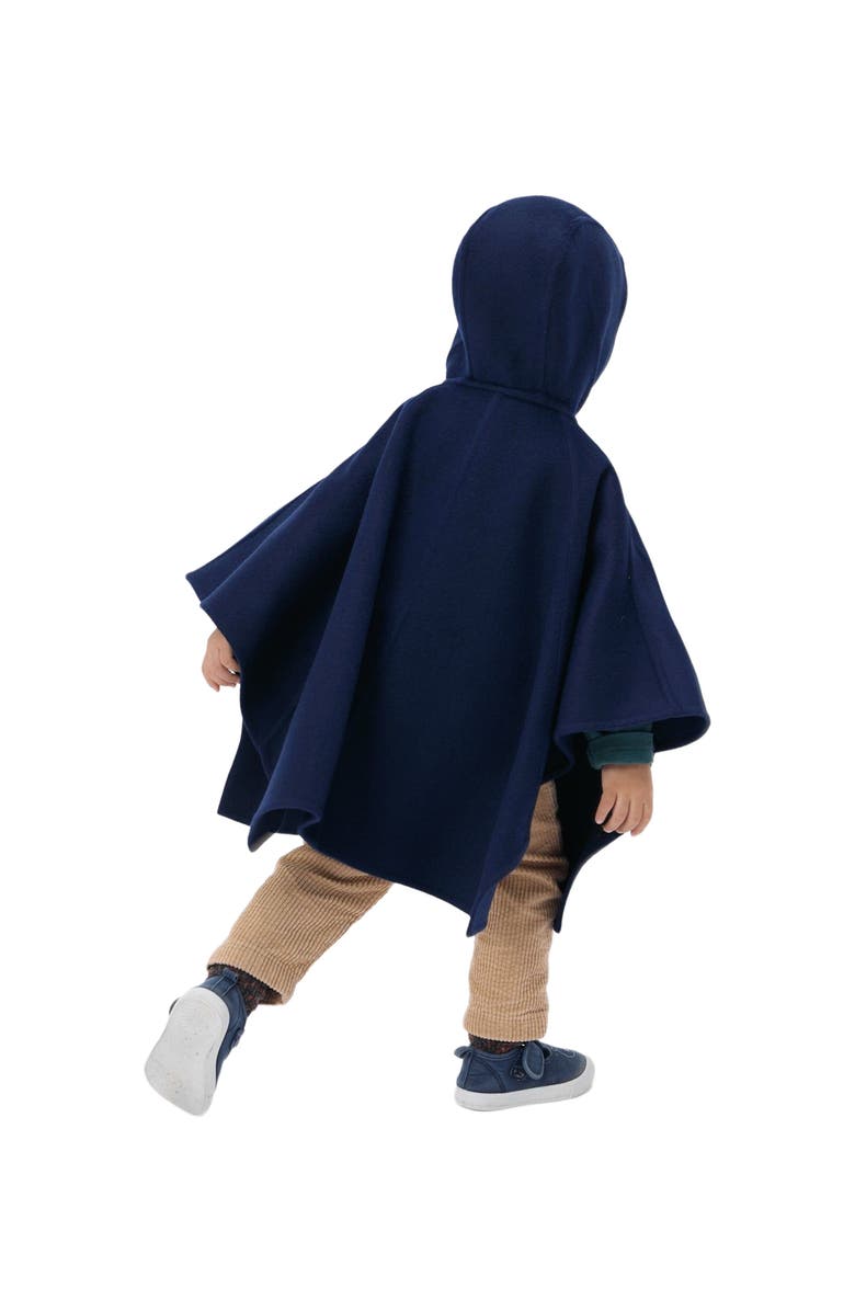 GOBI Mongolian Cashmere Kids Hooded Cashmere Poncho, Alternate, color, Navy