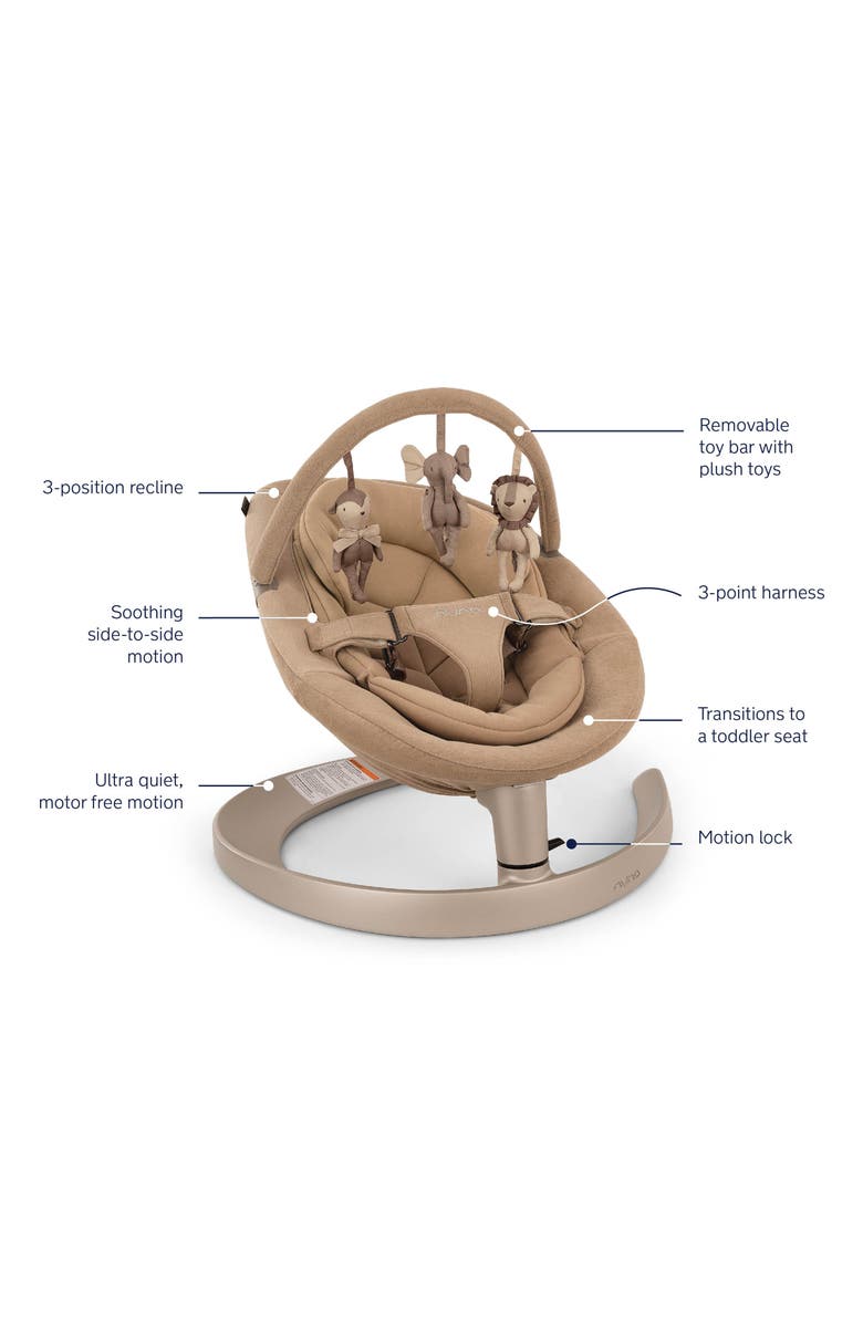 Nuna LEAF<sup>™</sup> grow Baby Seat with Toy Bar, Alternate, color, Teddy