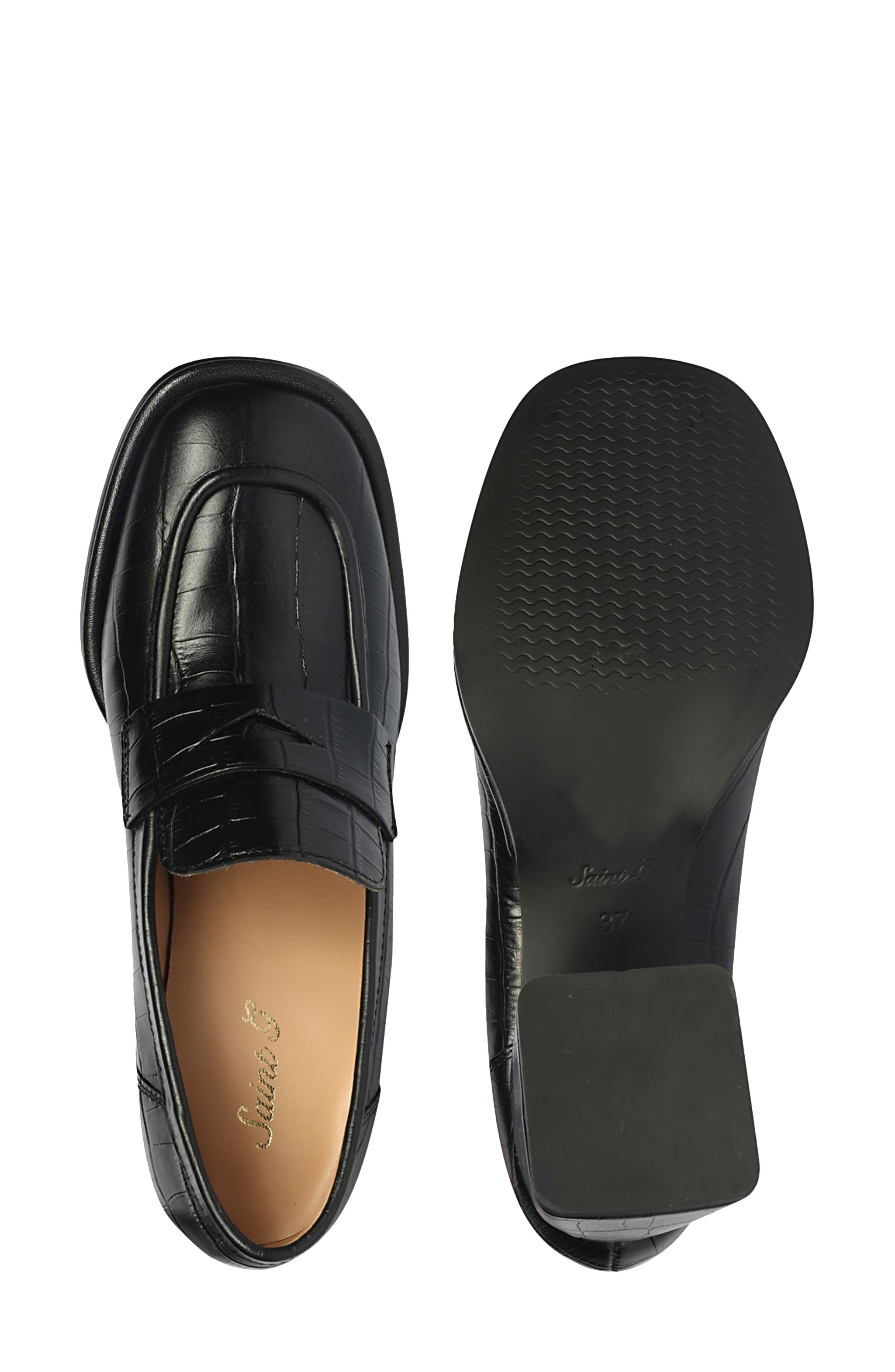 SAINT G Viviana Croc Embossed Pump, Alternate, color, Black