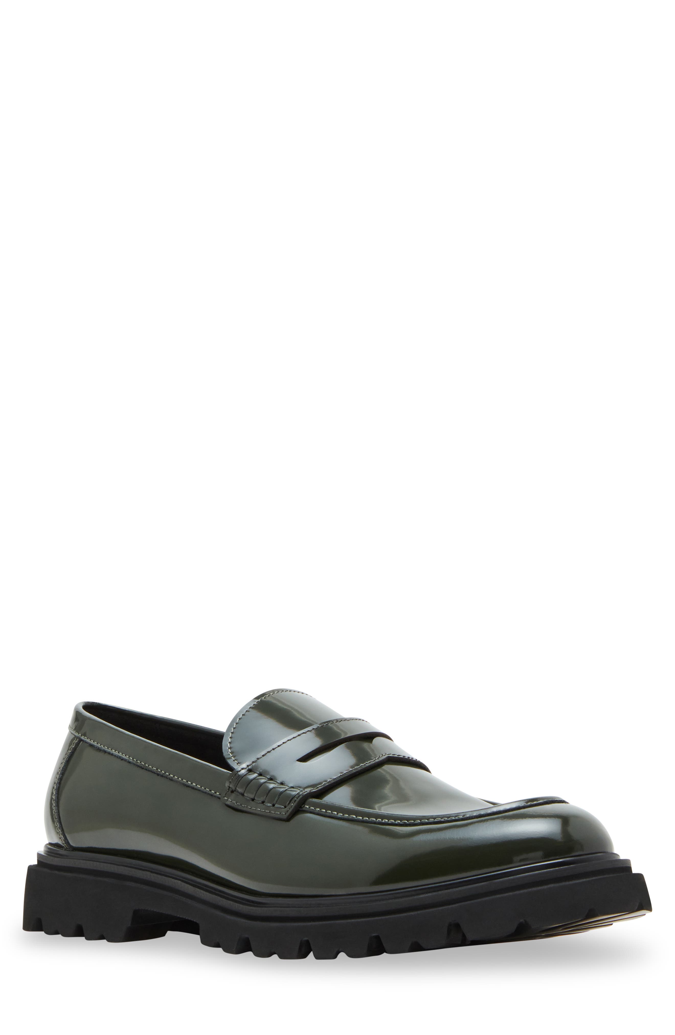 Steve Madden Halian Penny Loafer, Main, color, Dark Green