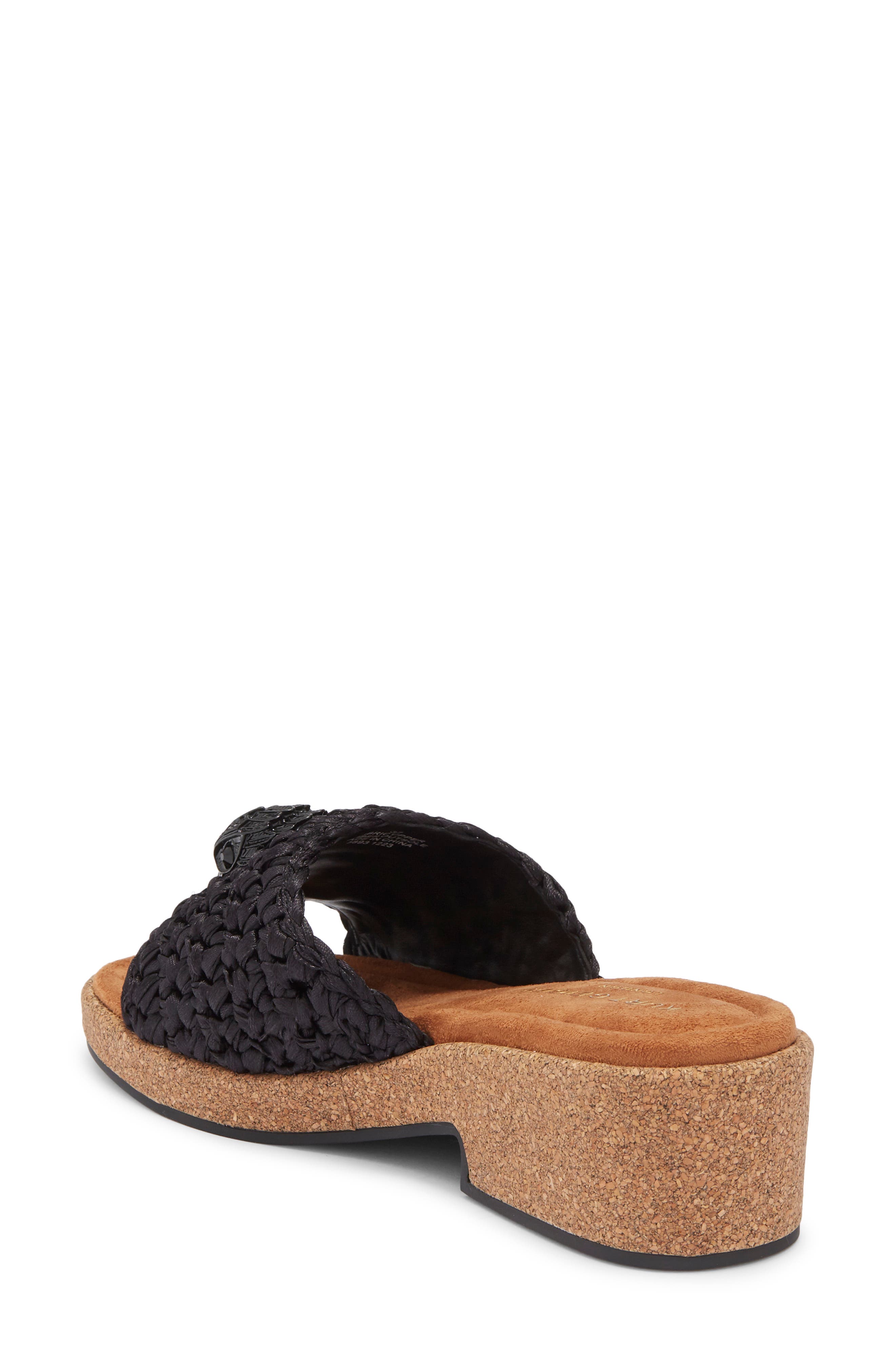 Kurt Geiger London Eagle Crocheted Slide Sandal, Alternate, color, Black
