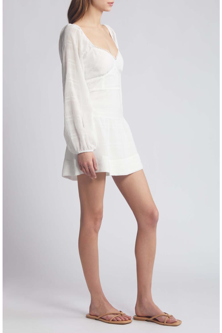 Alamour Long Sleeve Minidress, Alternate, color, OFFWHITE
