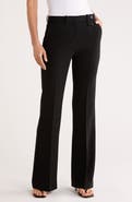 Theory High Waist Flare Leg Crepe Pants
