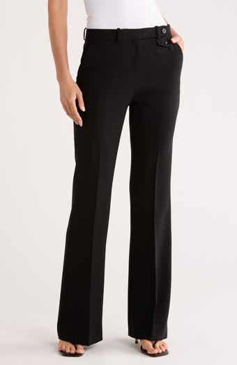 Theory High Waist Flare Leg Crepe Pants