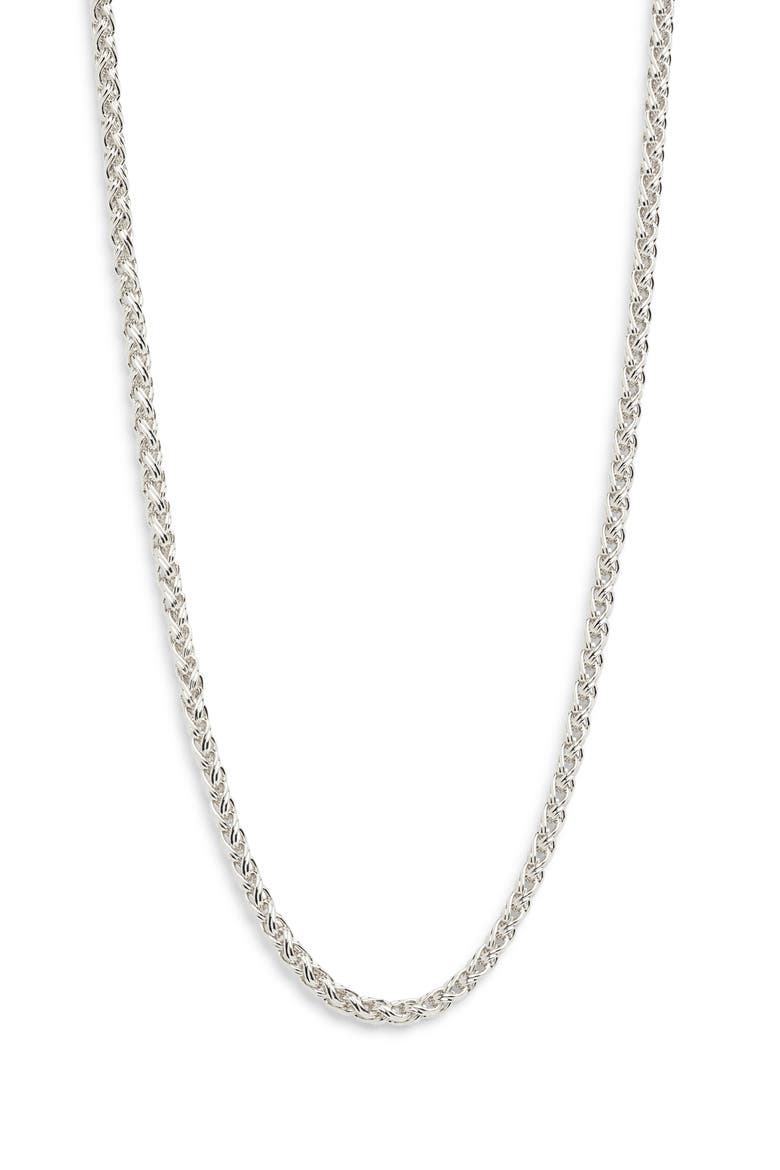 Demi Fine Wheat Chain Necklace, Main, color, STERLING SILVER PLATED