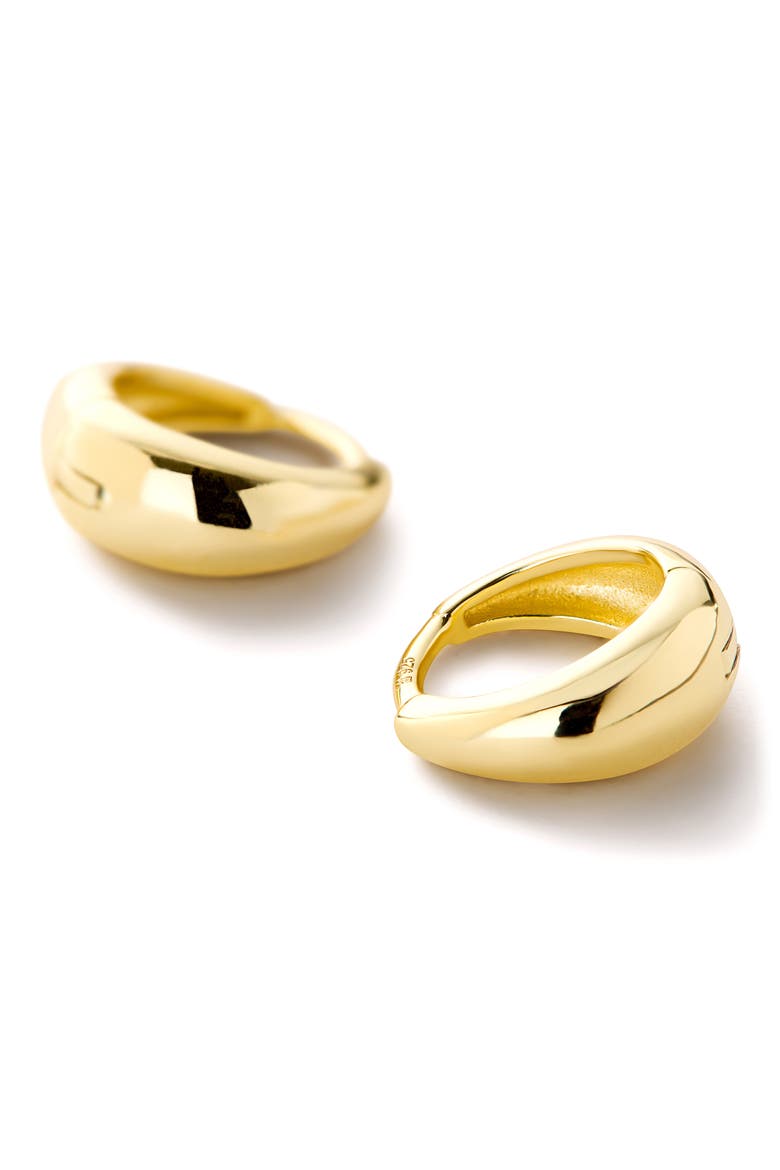 Nate Teardrop Hugging Hoop Earrings, Alternate, color, 925 YG