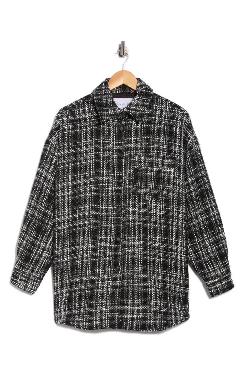 Lucy Paris Jacque Oversize Plaid Shirt Jacket, Alternate, color, Black Plaid