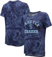 Majestic Threads Women's Majestic Threads Deep Sea Blue Seattle Kraken Boyfriend Tie-Dye T-Shirt