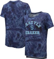 Majestic Threads Women's Majestic Threads Deep Sea Blue Seattle Kraken Boyfriend Tie-Dye T-Shirt