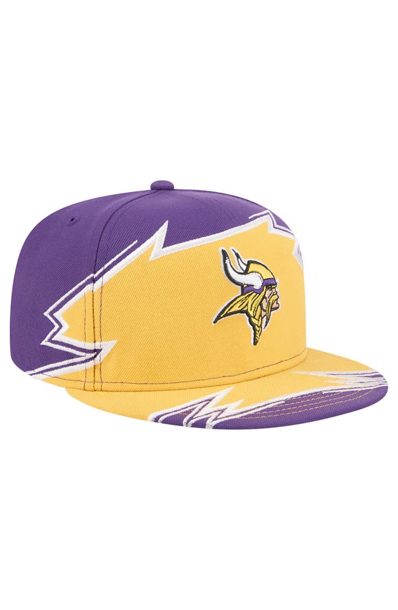 New Era Men's New Era Purple/Gold Minnesota Vikings Break 59FIFTY Fitted Hat, Alternate, color, Purple