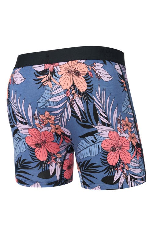 Saxx Ultra Soft Boxer Brief In Hibiscus Jungle-blue