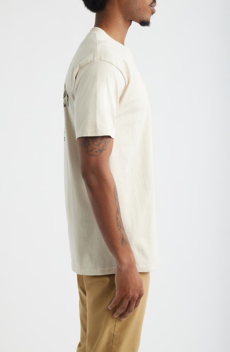Brixton Hutchins Cotton Graphic T-Shirt, Alternate, color, Cream