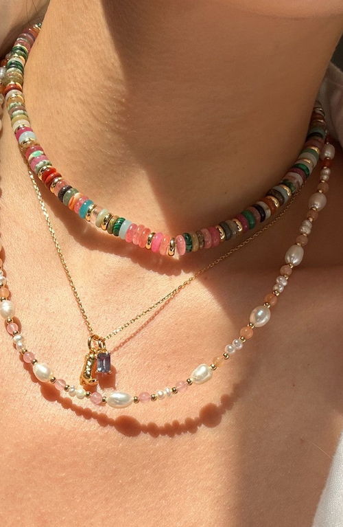 Little Sky Stone Olivia Gemstone Necklace In Multicolored
