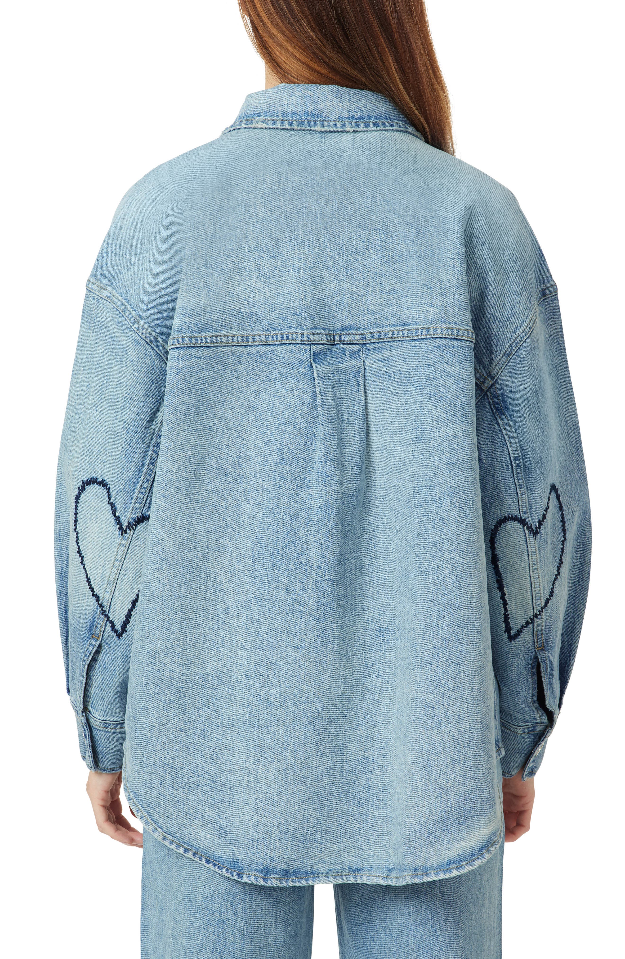 Hearted Denim Shirt Jacket - image 2