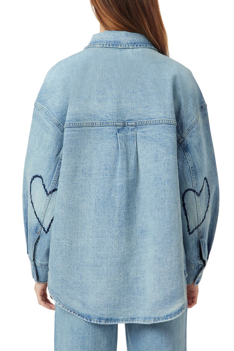 Hearted Denim Shirt Jacket, Alternate, color, AIRE