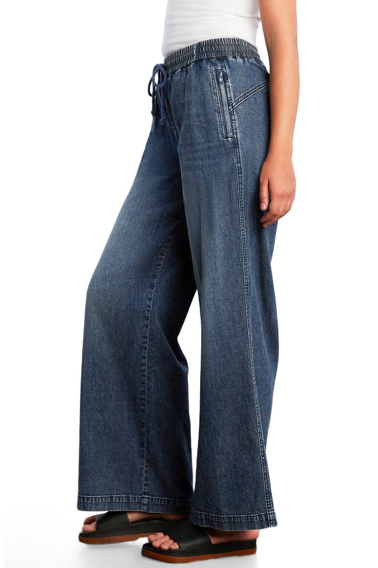 Drawstring Waist Wide Leg Jeans, Alternate, color, DIRTY BLUE