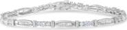 Haus of Brilliance 10K White Gold Geometric Pattern Diamond Tennis Bracelet