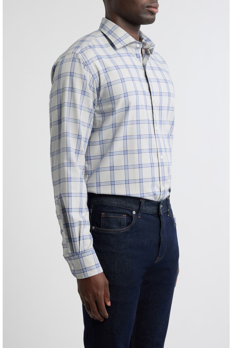 Preston Performance Flannel Button-Up Shirt, Alternate, color, BRITISH GREY