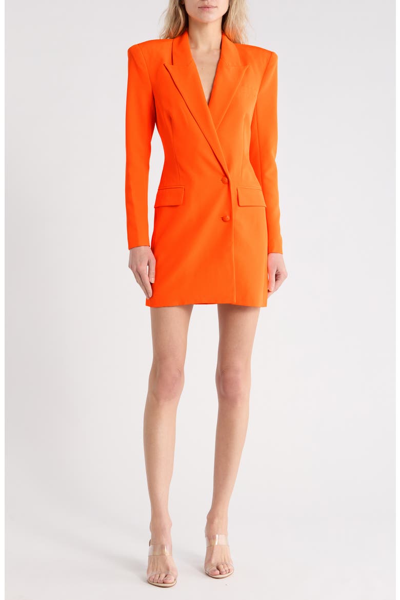 long sleeve blazer dress womens Nasty Gal Women's Tailored Belted Shoulder Pad Blazer Dress in Black