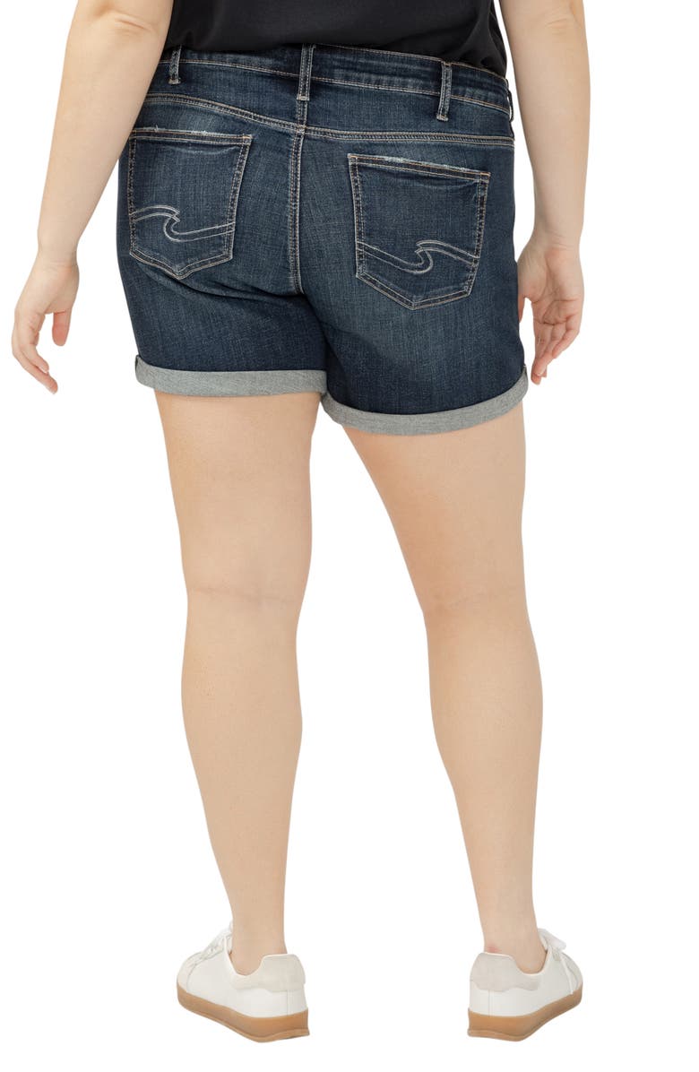 Silver Jeans Co. Elyse Curvy Mid Rise Denim Shorts, Alternate, color,