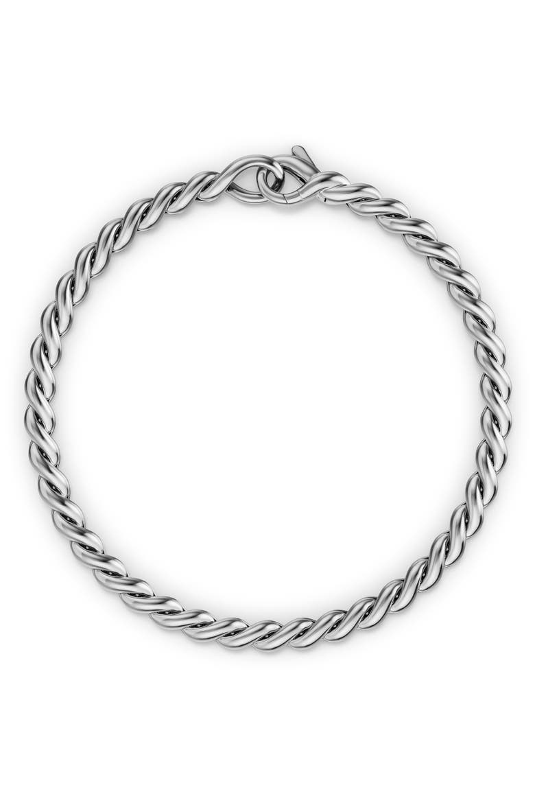 Sculpted Cable Chain Bracelet in Sterling Silver, Alternate, color, SILVER